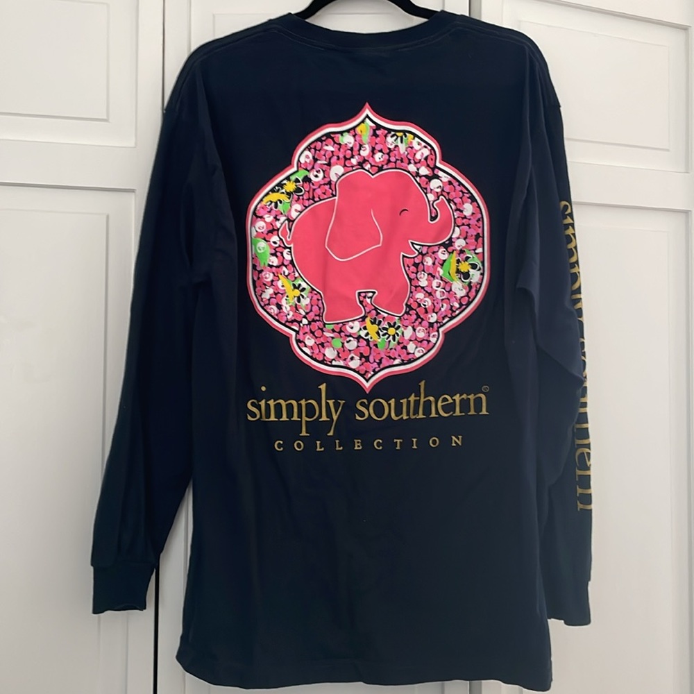 *clearance make an offer* Dark Navy Long Sleeved Simply Southern Tee